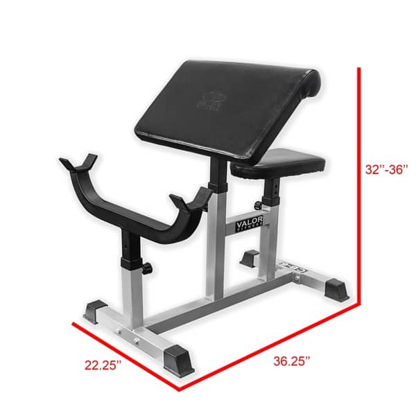 Valor Fitness CB-6 Adjustable Preacher Curl Bench for Bicep Curl Support  Meant for Curling with EZ Curl Bar (Sold Separately) - Bed Bath & Beyond -  3241930