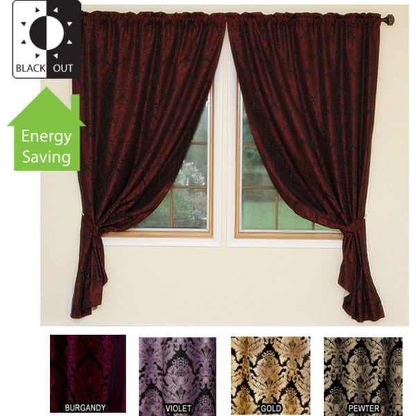 Damask Jacquard Insulated Blackout 84 inch Curtains Curtains