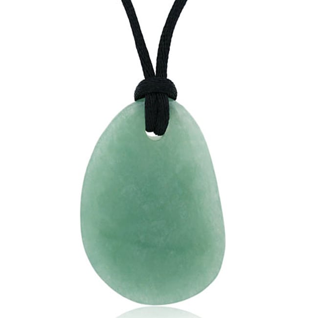 Glitzy Rocks Aventurine Pendant with Black Silk Cord  