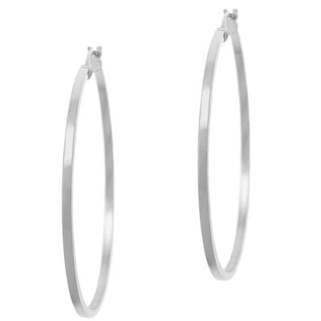 Mondevio Sterling Silver 35 mm Hoop Earrings