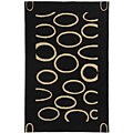 Safavieh Handmade Soho Eclipse Black/ Ivory N. Z. Wool Rug - 7'6 x 9'6