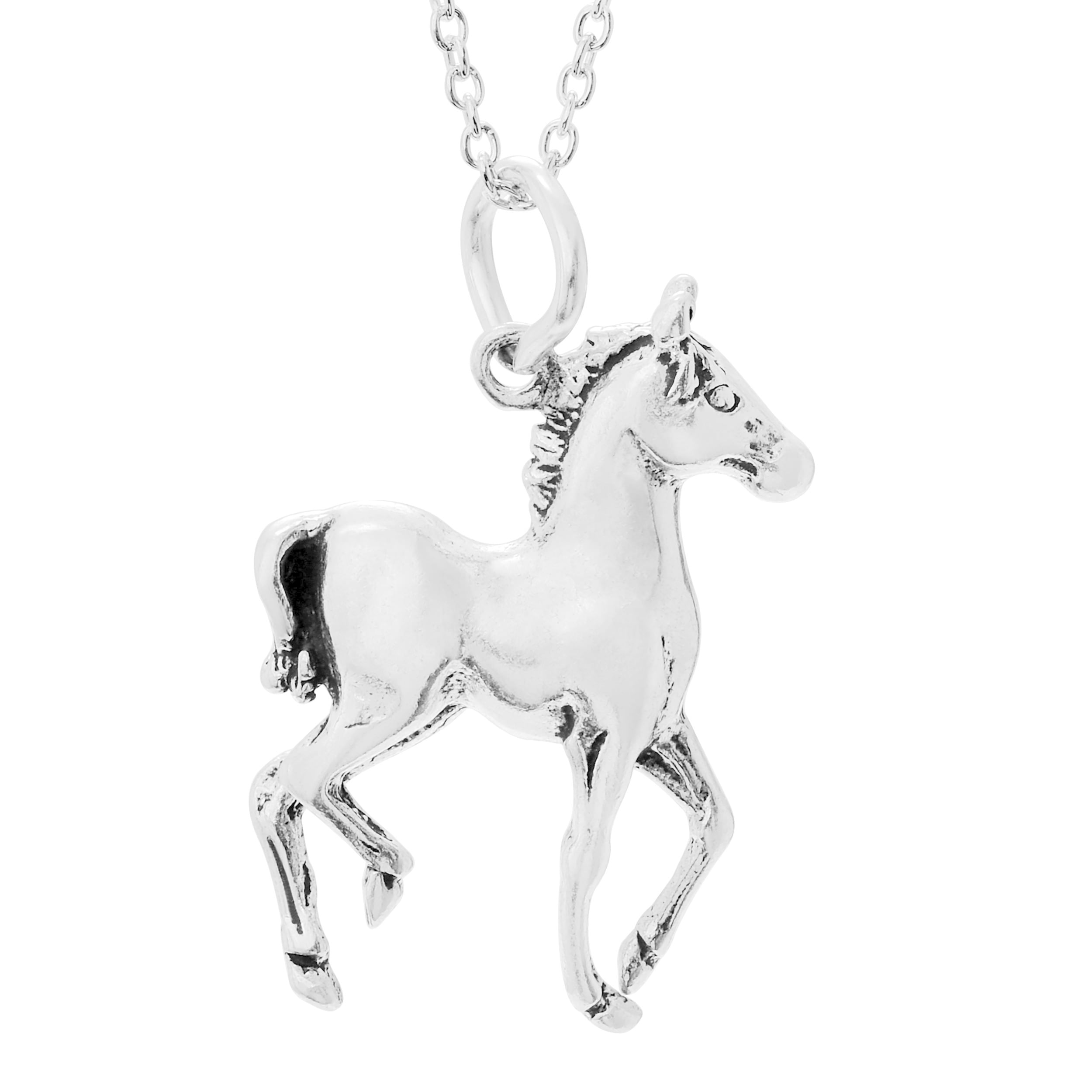 Shop Sterling Silver Horse Pendant Necklace On Sale Free Shipping