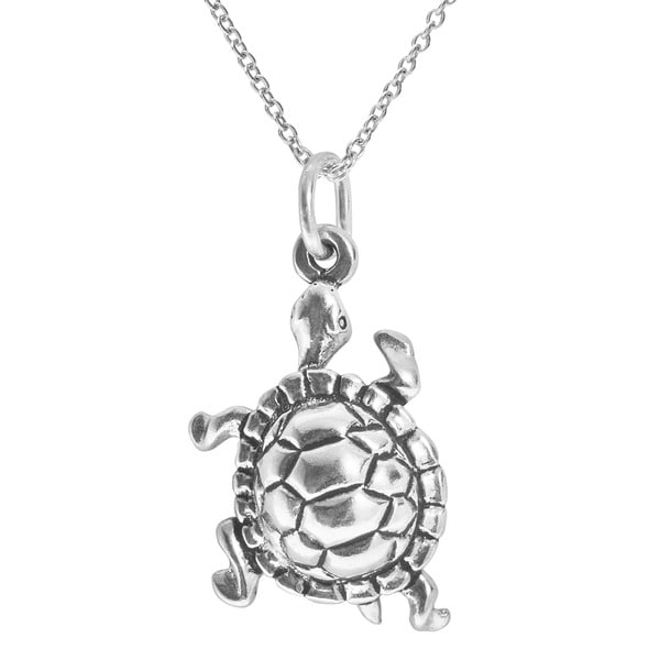 Shop Journee Collection Sterling Silver Turtle Necklace - Free Shipping ...