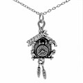 Journee Collection Sterling Silver Cuckoo Clock Necklace