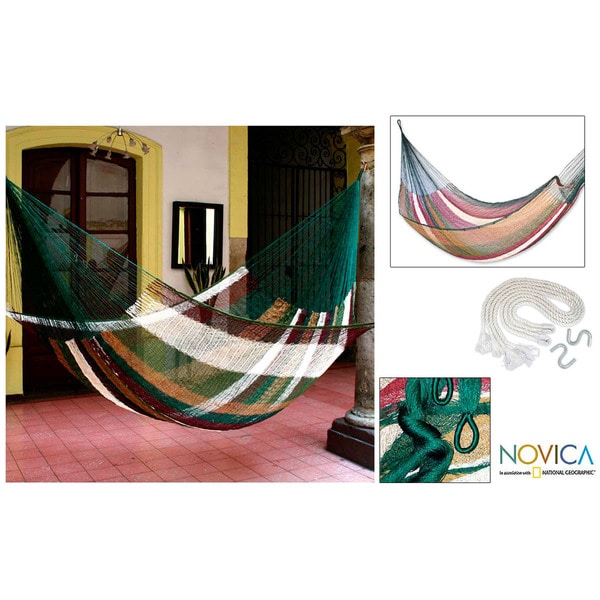 Mother Earth Large Deluxe Hammock (Mexico) Novica Hammocks/Swings