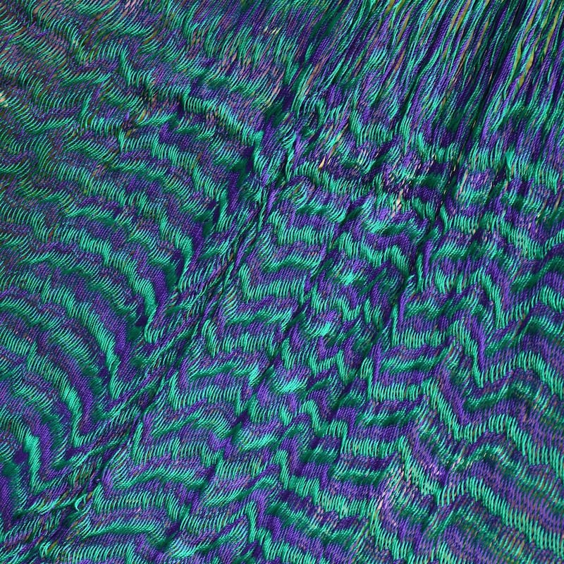 Handmade Green Stripe Knotted Rope Hammock (Mexico)