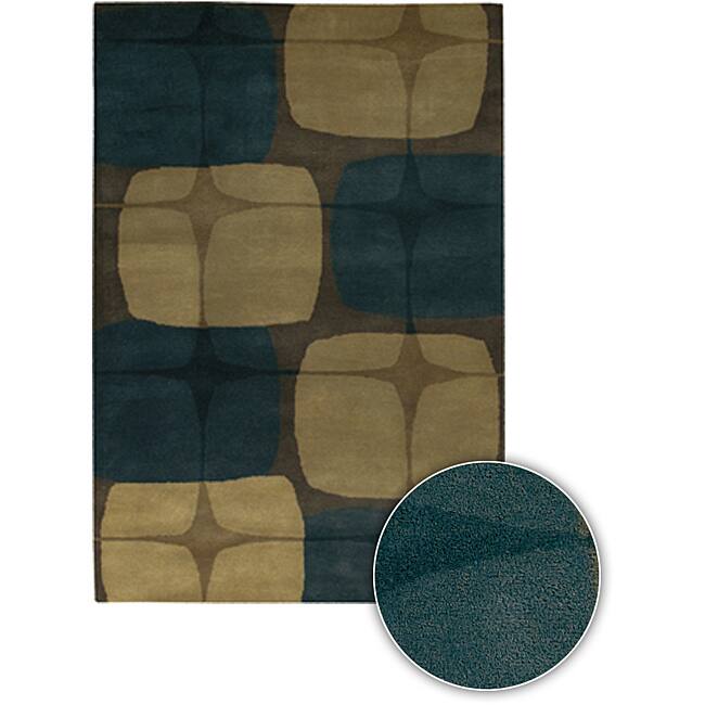 Artist's Loom Hand-tufted Contemporary Geometric Wool Rug - Multi - 5' x 5'