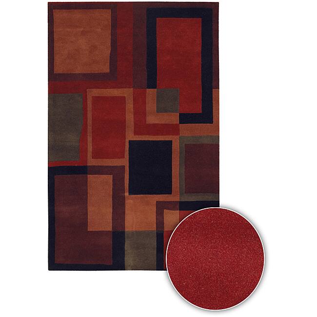 Hand-tufted Contemporary Mandara Collection Rug (5' x 7'6) - multi