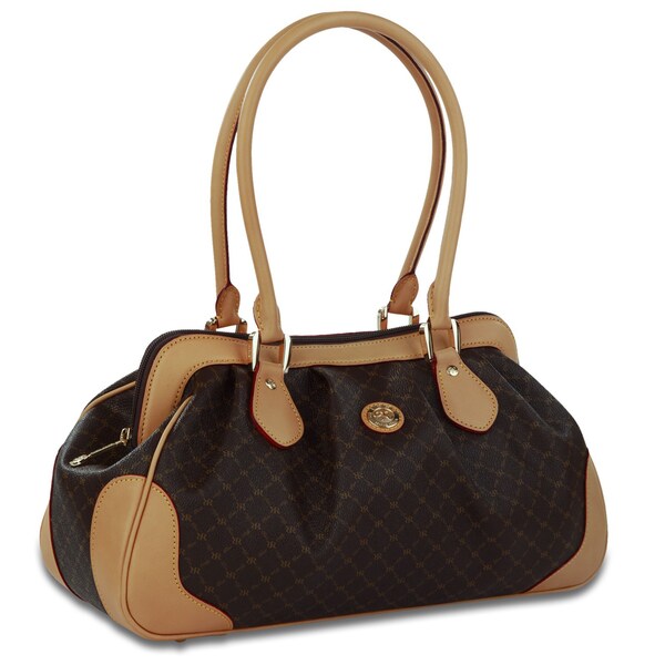 Shop Rioni Signature Brown Satchel Shoulder Handbag - Free Shipping ...