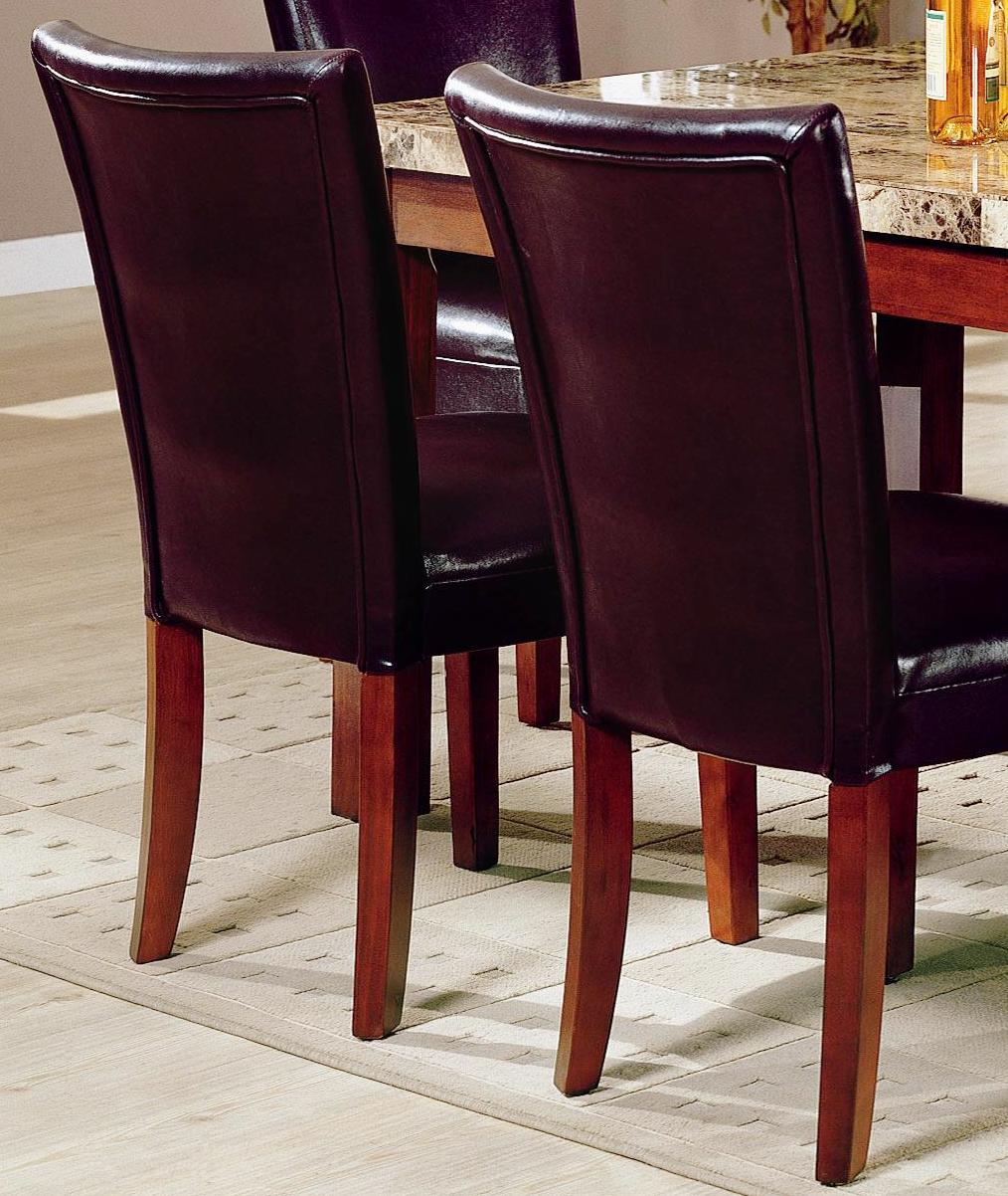 Shop Dark Brown Bicast Leather Parson Chairs (Set of 2) - Overstock