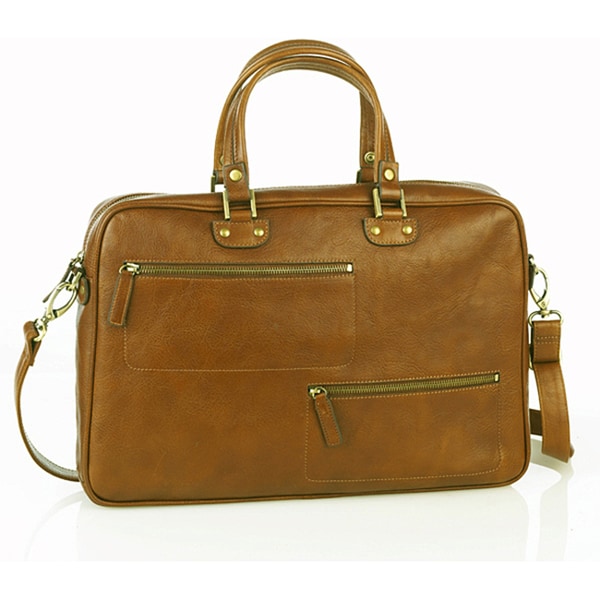 Aston Leather Women's Classic English Briefcase Tote Bag