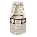 Black Elegance Round Bassinet with Toile Bedding