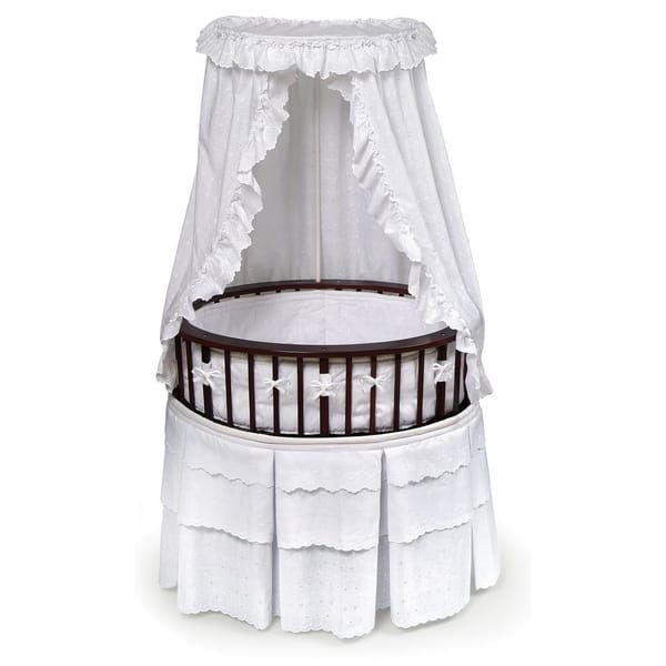 slide 2 of 6, Elite Oval Baby Bassinet with Canopy