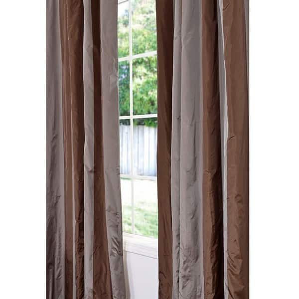 Exclusive Fabrics Signature Stripe Faux Silk Taffeta 96 Inch Curtain Panel Bed Bath And Beyond