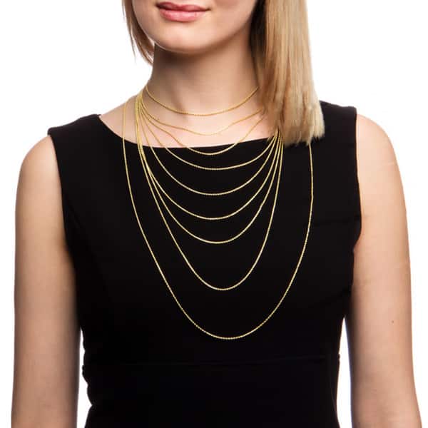 14K 16" Inches .5mm Solid White Gold Classic Box Chain Pendant Necklace 14K 16" Inches .5mm Solid White Gold Classic Box Chain Pendant Necklace