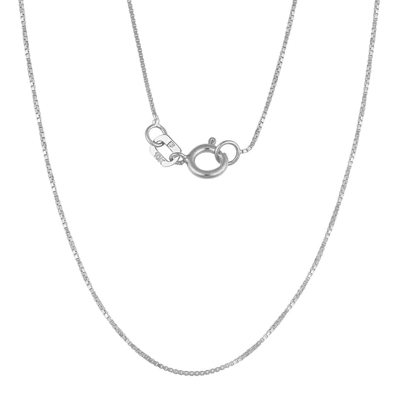 Fremada 10k White Gold 0.6-mm Box Chain (16"-24")