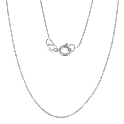 Fremada 10k White Gold 0.6-mm Box Chain (16"-24")