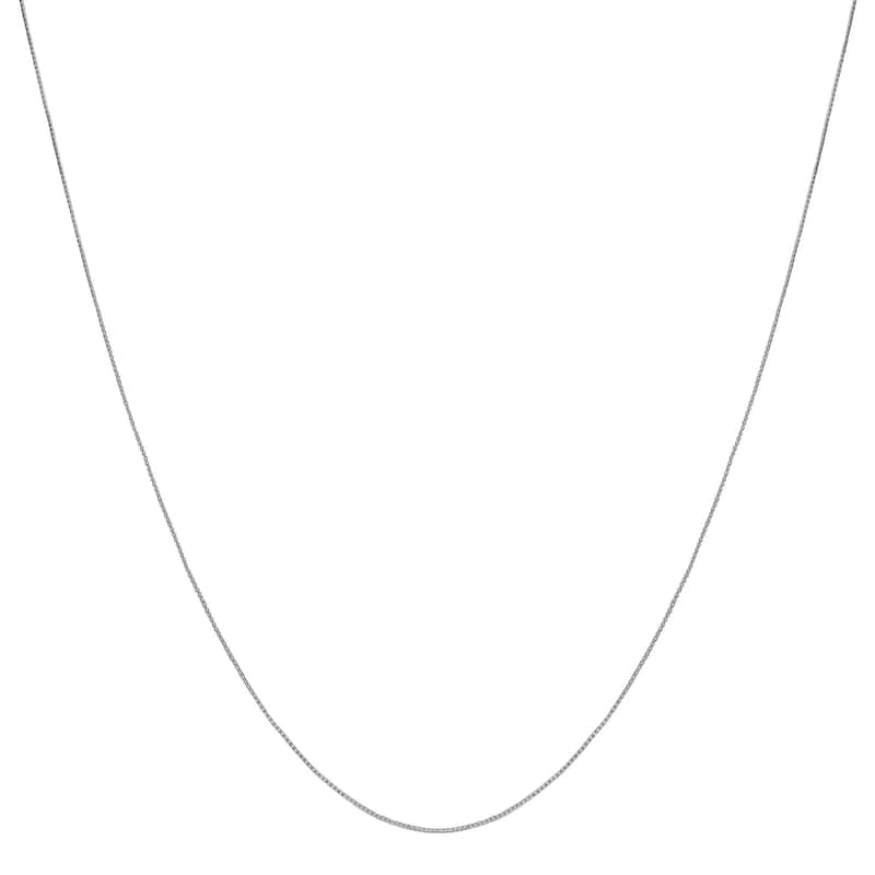 Fremada 10k White Gold 0.6-mm Box Chain (16"-24") - 16 Inch - 16 Inch