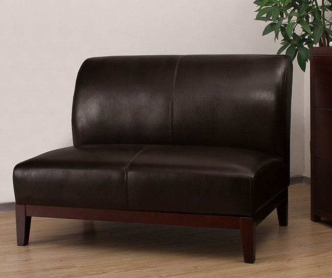 Cole Dark Brown Leather Loveseat