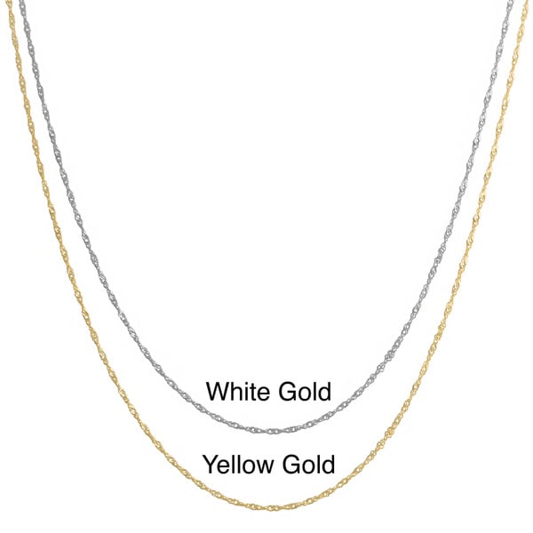 Fremada 10k White Gold 18 inch Singapore Chain Fremada Gold Necklaces