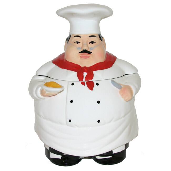 Plump Chef Hand-painted Large Cookie Jar