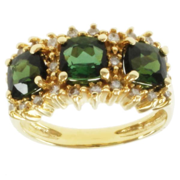 Michael Valitutti 18k Gold Tourmaline and 1/4ct TDW Diamond Ring