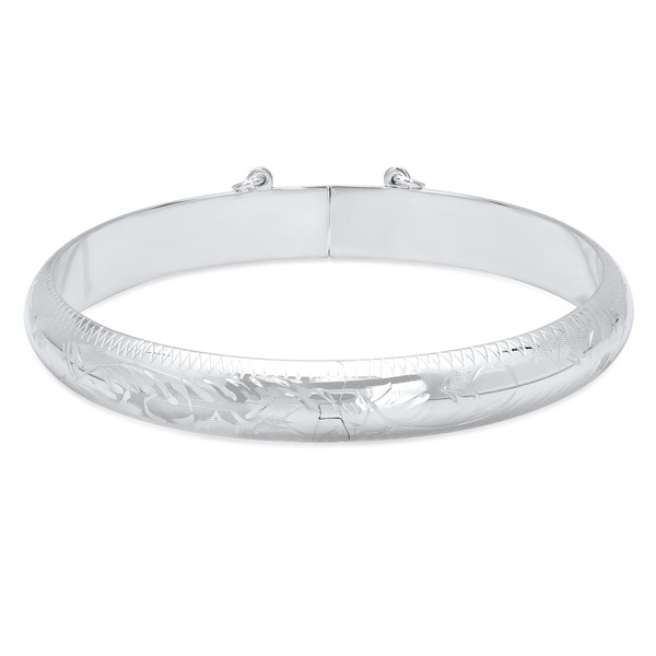 Roberto Martinez Sterling Silver 7 Inch Engraved Bangle 9mm Roberto Martinez Sterling Silver 7 Inch Engraved Bangle 9mm