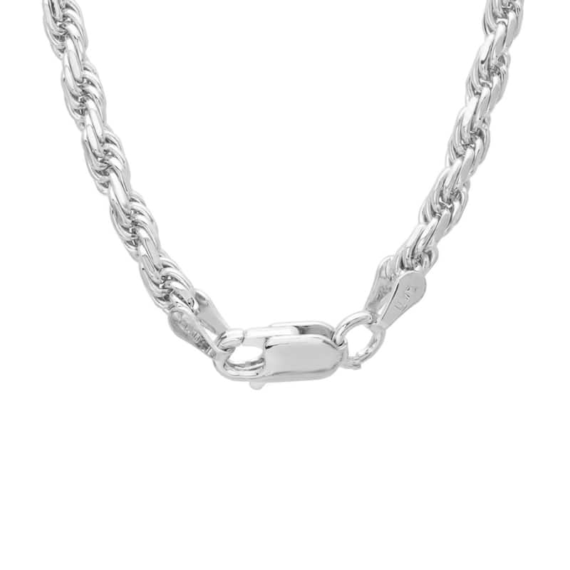 Roberto Martinez Sterling Silver 2.5 mm Diamond-Cut Rope Chain (18"-24")