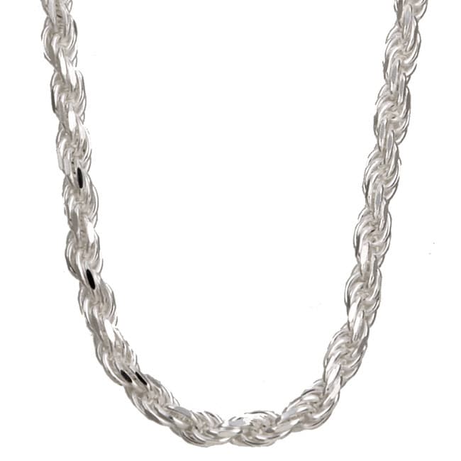 Sterling Essentials Sterling Silver 30-inch Diamond-Cut Rope Chain (2 ...