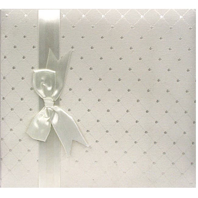 Pioneer Ivory Diamond Fabric with Ribbon Trim Cover 8x8 Memorybook with 40 Bonus Pages