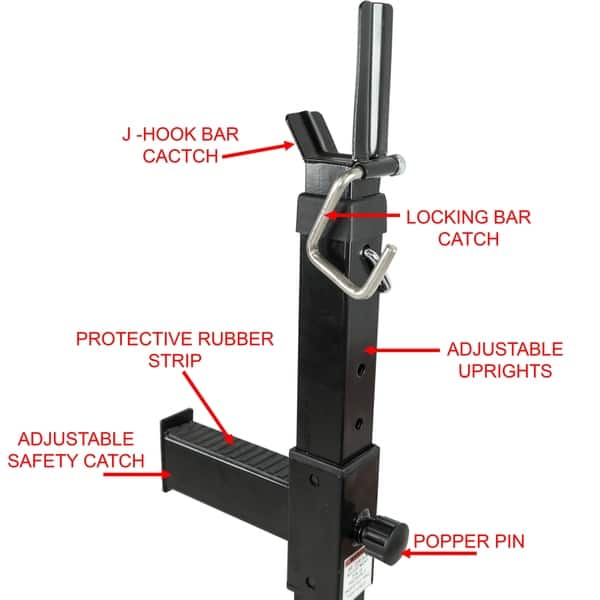 Shop Valor Fitness 3 Independent Bench Press And Squat Rack Stands With Adjustable Uprights And Safety Catches Black Overstock