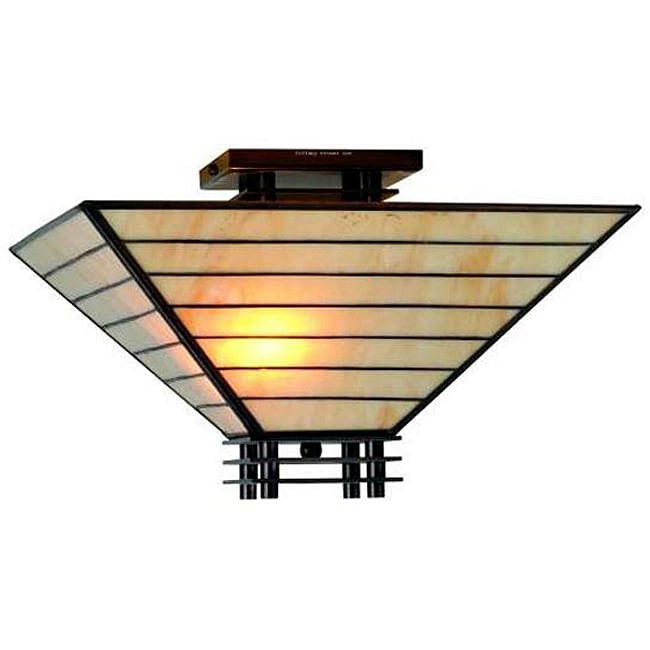 Shop Tiffany Style Mission Semi Flush Ceiling Fixture Free