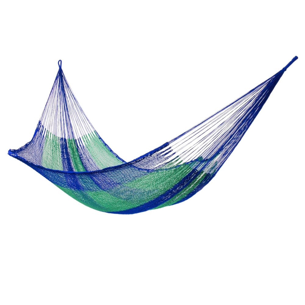 Magical Isle Outdoor Beach Pool Garden Patio Cobalt Blue Green Stripe Durable Handmade Rope Style Ny