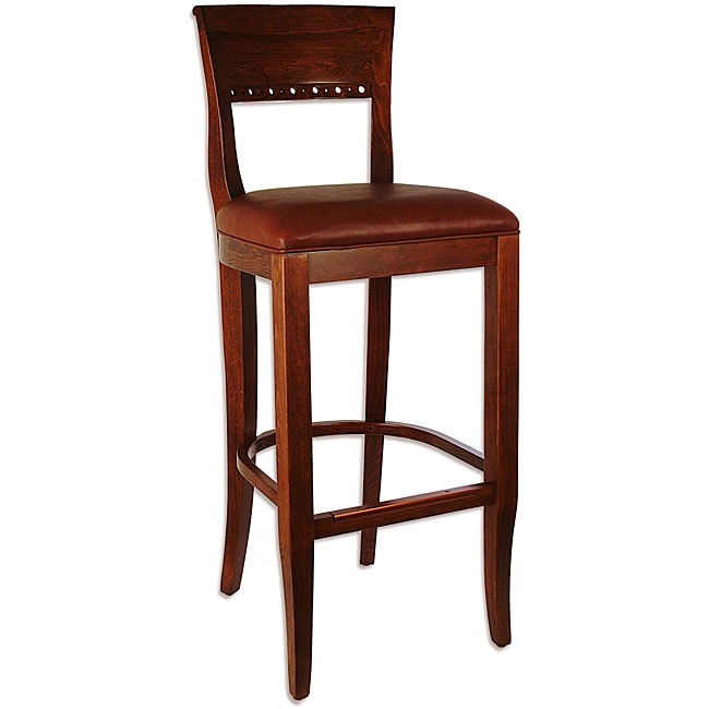 Biedermier Brown Seat Medium Oak Barstool