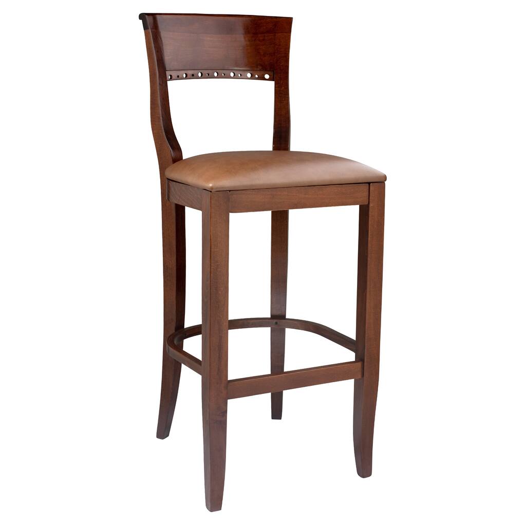Biedermier Brown Seat Medium Oak Barstool