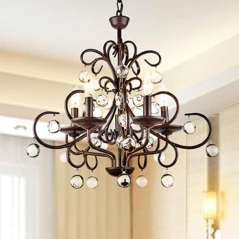 Iron and Crystal 5-light Chandelier