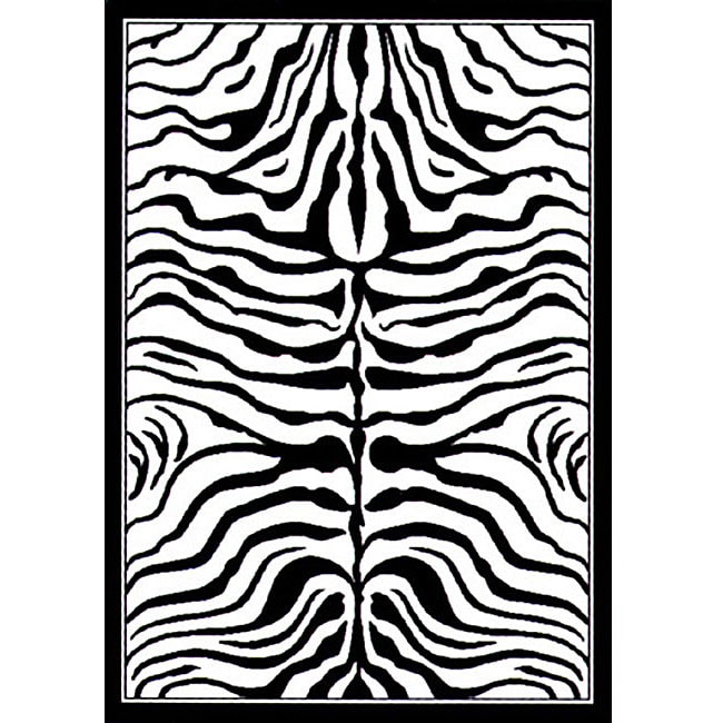 Nuloom Omega Collection Zebra Animal Black Rug (53 X 76) (WhitePattern AnimalMeasures 0.25 inch thickTip We recommend the use of a non skid pad to keep the rug in place on smooth surfaces.All rug sizes are approximate. Due to the difference of monitor c