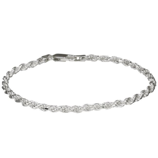 Sterling Essentials Sterling Silver 7 inch Diamond cut Figaro Bracelet