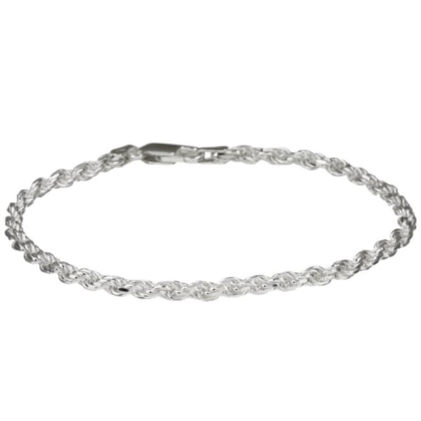 Sterling Essentials Silver 7 Inch Diamond Cut Rope Sterling Essentials Silver 7 Inch Diamond Cut Rope Chain Bracelet 2 5mm