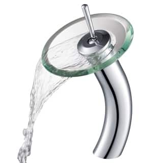 Kraus KGW-1700 Single Hole Single-Handle Vessel Glass Waterfall Bathroom Faucet in Chrome