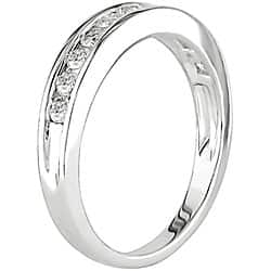 Miadora 14k White Gold 1/2ct TDW Channel-Set Diamond Anniversary Band