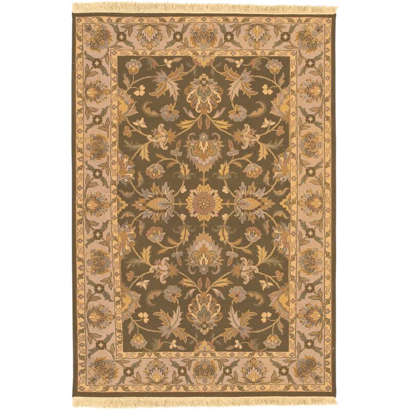 Hand-knotted Soumek Wool Area Rug - 6' x 9'