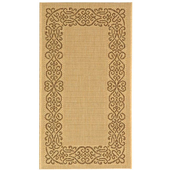 Indoor/ Outdoor Ocean Natural/ Brown Rug (27 X 5)