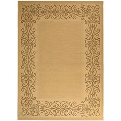 Indoor/ Outdoor Ocean Natural/ Brown Rug (7'10 x 11') Safavieh 7x9   10x14 Rugs