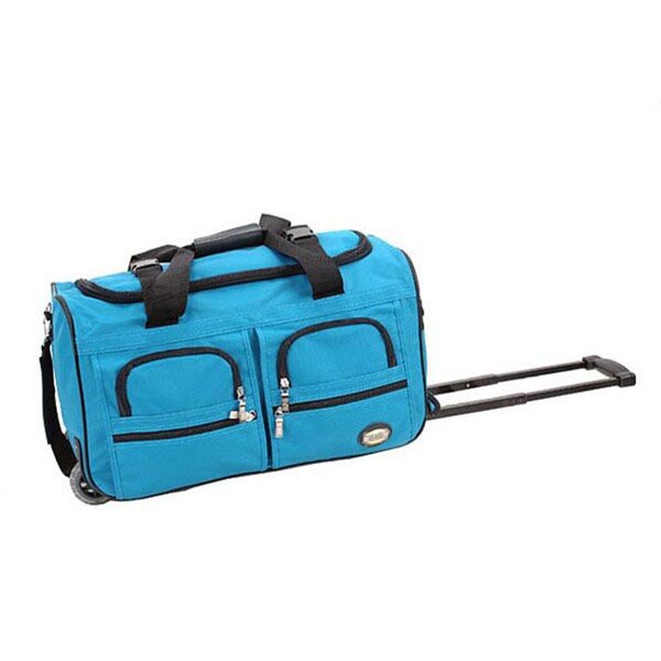 Shop Rockland Turquoise 22-inch Carry On Rolling Upright Duffel Bag - Free Shipping On Orders ...
