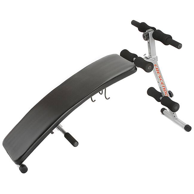 Crescendo Fitness Curved Sit-up Bench with Dumbbell Rack