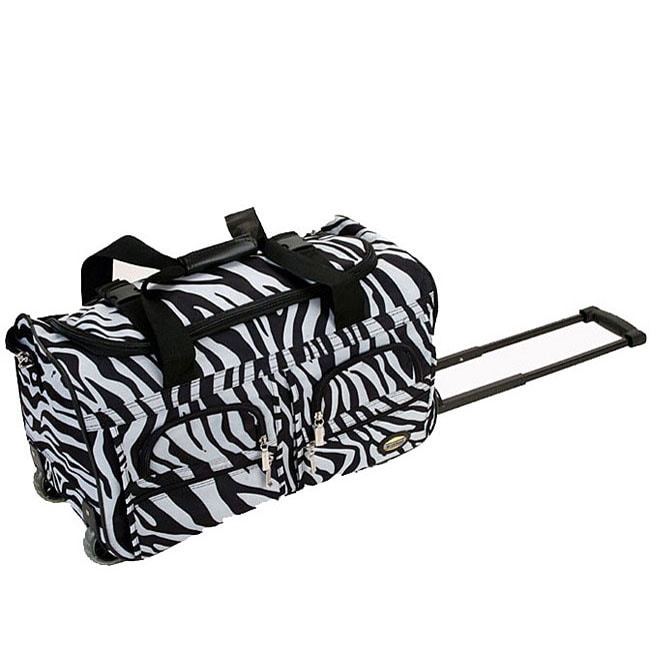 Rockland Deluxe Zebra 22 Inch Carry On Rolling Upright Duffel Bag Rockland Deluxe Zebra 22 Inch Carry On Rolling Upright Duffel Bag