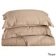 preview thumbnail 5 of 7, Superior 300 Thread Count Stripe Cotton Sateen Duvet Cover Set Taupe - 3 Piece - California King