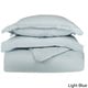 preview thumbnail 4 of 7, Superior 300 Thread Count Stripe Cotton Sateen Duvet Cover Set Light blue - 3 Piece - Full