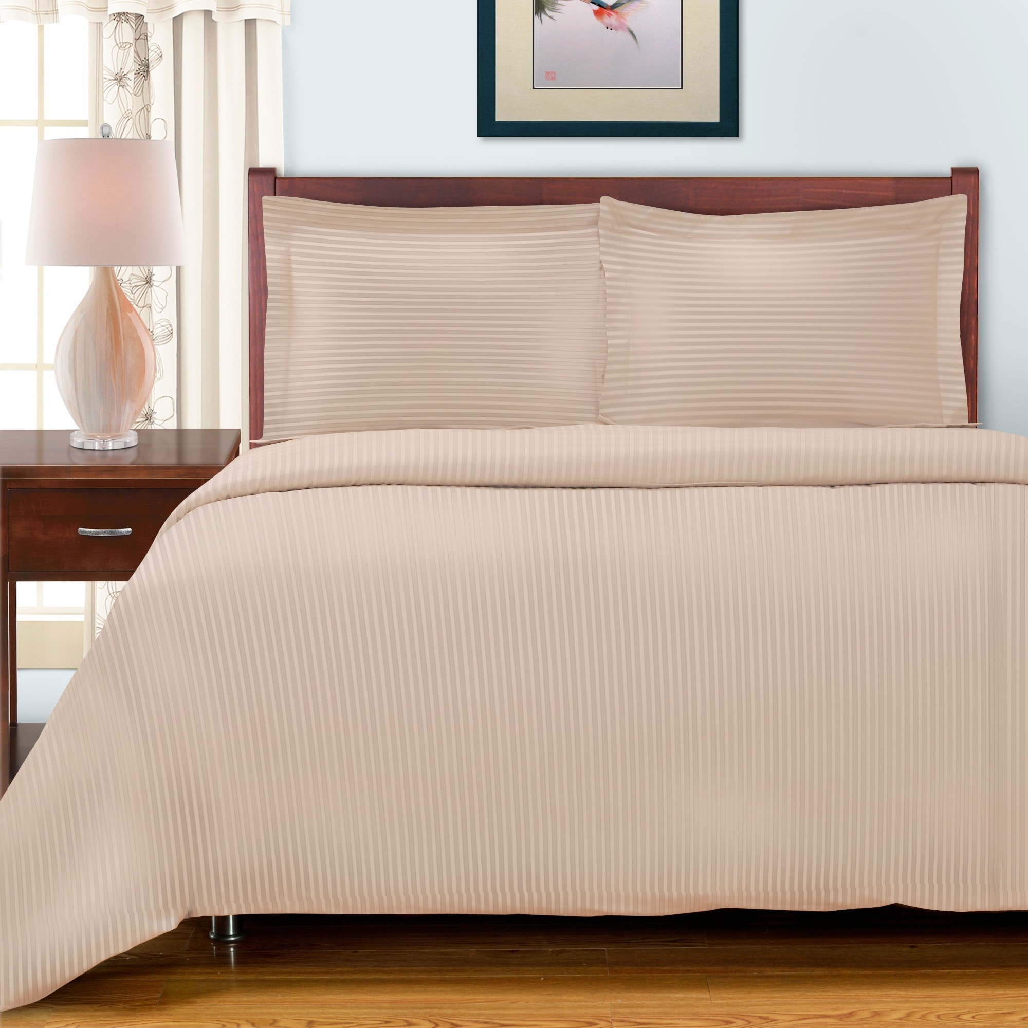 300 Count Luxury Stripe Sateen Bedding Duvet Cover Egyptian Cotton Bed Linen 